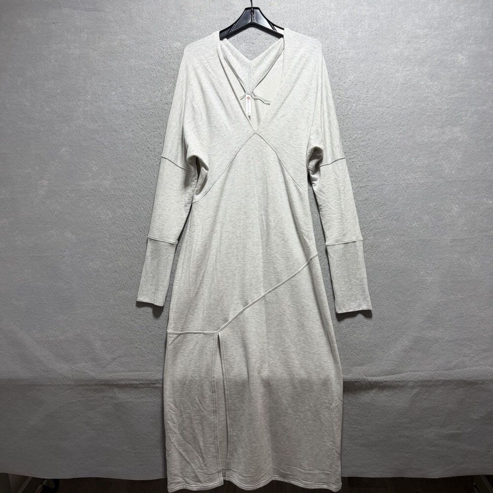 Anthropologie Daily Practice Maxi Dress Women’s Size XL Gray Long Sleeve V Neck